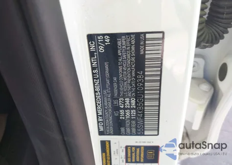 2016 Mercedes-Benz C 300 4Matic из США, поврежденный, VIN 55SWF4KB5GU109384